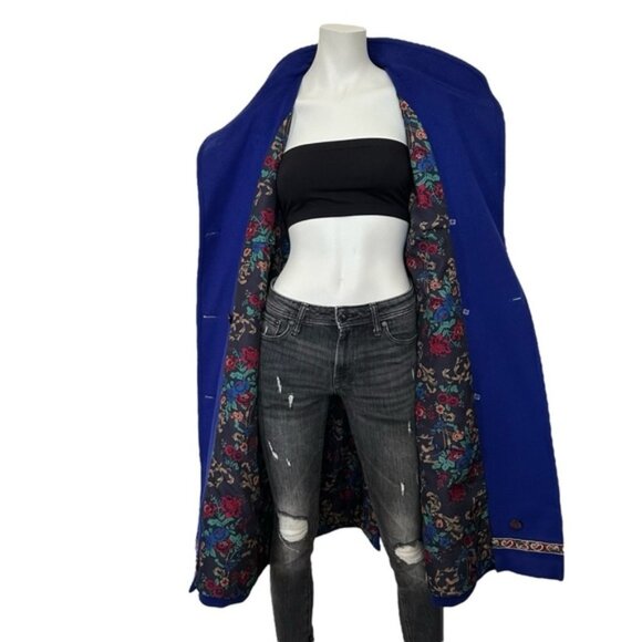 London Fog Vintage Wool Jewel Toned Purple Oversized Long Coat Jacket - Picture 7 of 15